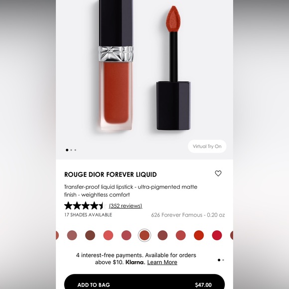 NIB Dior Rouge Forever Liquid Lipstick color 626 Forever Famous - Picture 5 of 6